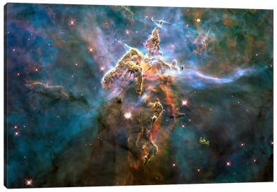 Mystic Mountain in Carina Nebula (Hubble Space Telescope) Canvas Art Print - Star Art