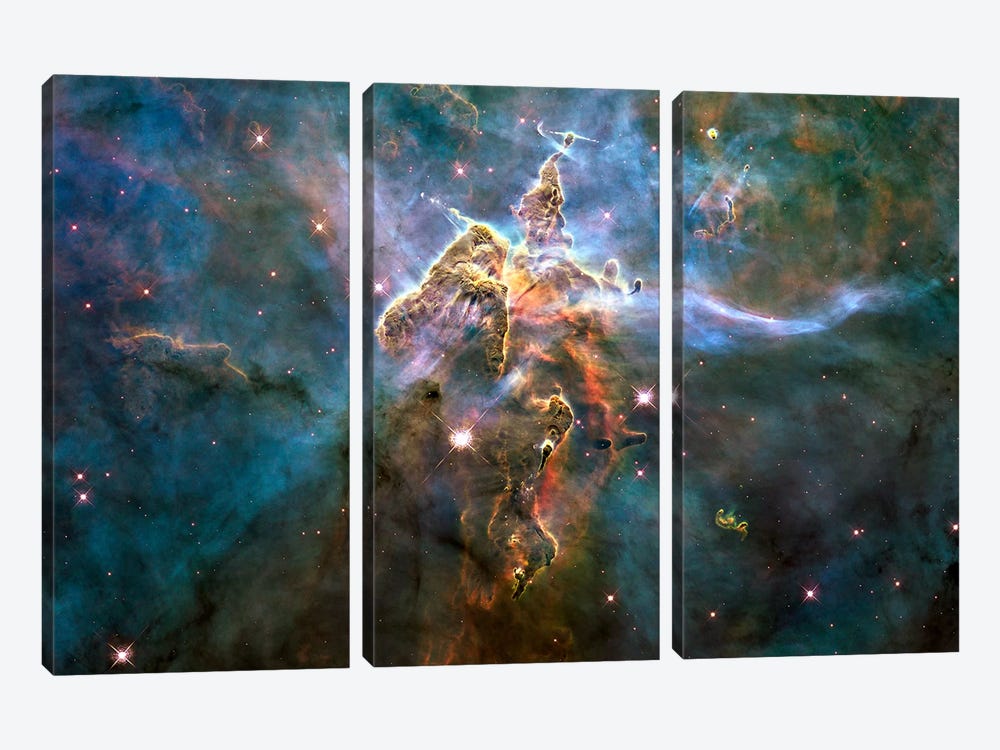 Mystic Mountain in Carina Nebula (Hubble Space Telescope) by NASA 3-piece Art Print