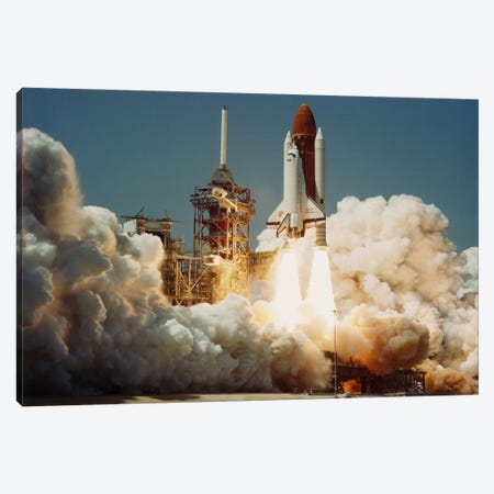 Space Shuttle Challenger Lift Off (1983) Canvas Print #11033} by NASA Canvas Artwork