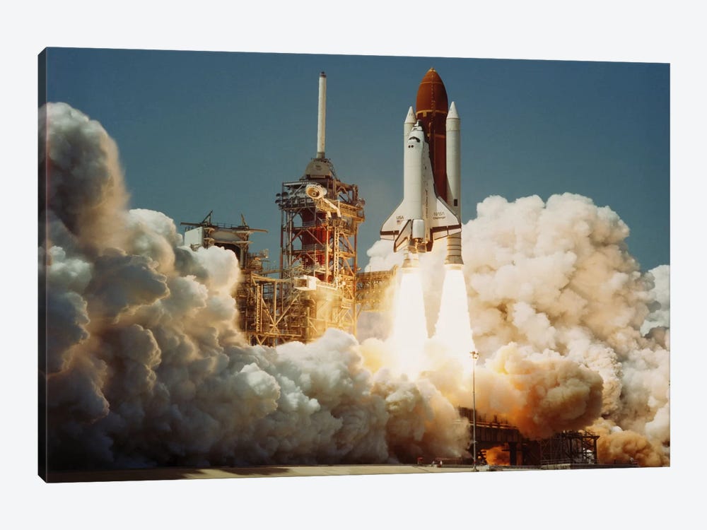 Space Shuttle Challenger Lift Off (1983) by NASA 1-piece Canvas Wall Art
