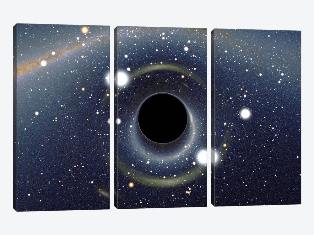 Black Hole MAXI Absorbing a Star (XMM-Newton Space Telescope) by Unknown Artist 3-piece Canvas Wall Art