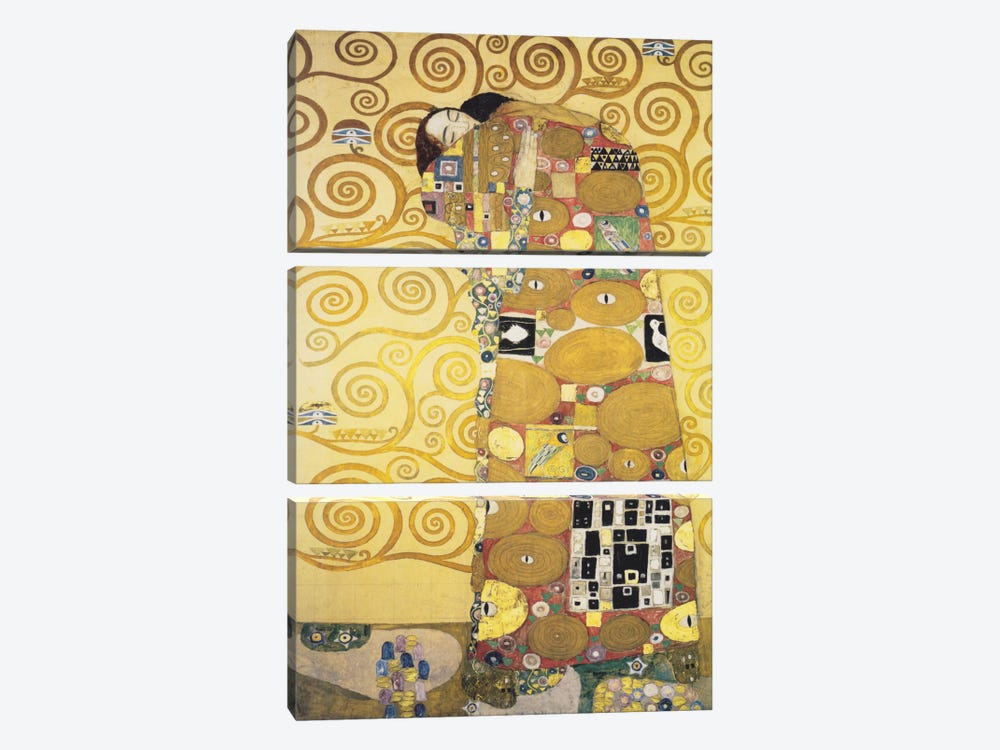 Erfullung 1905 by Gustav Klimt 3-piece Art Print
