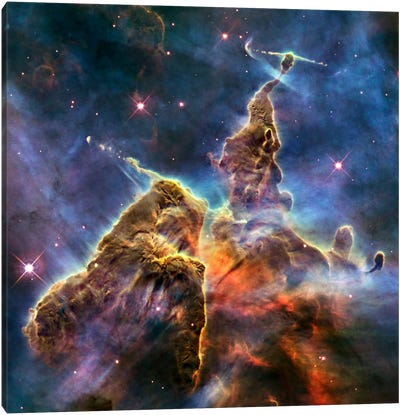 Mystic Mountain in Carina Nebula II (Hubble Space Telescope) Canvas Art Print - Kids Room Art