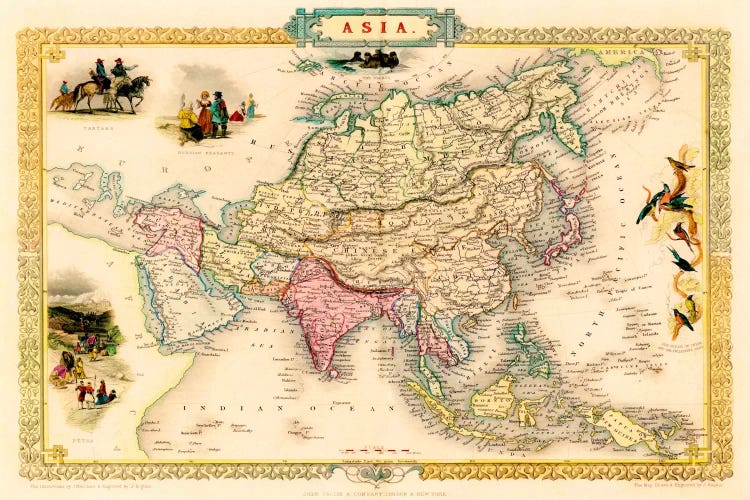 Antique Map of Asia (1851)