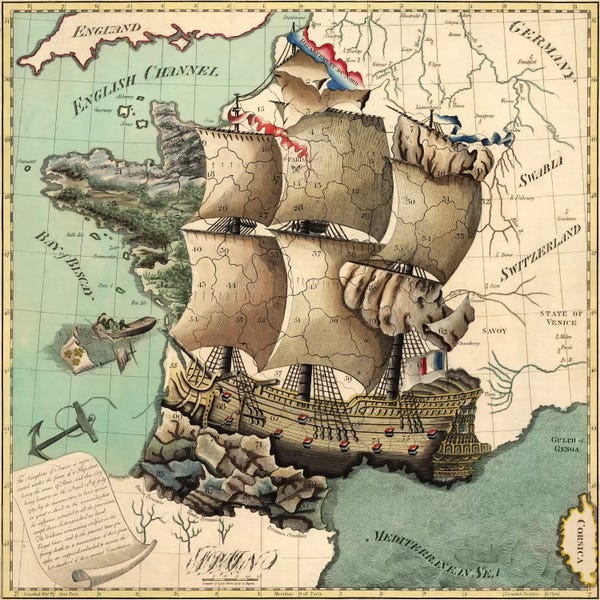 Unknown Artist: Antique Map of France by Unknown Artist