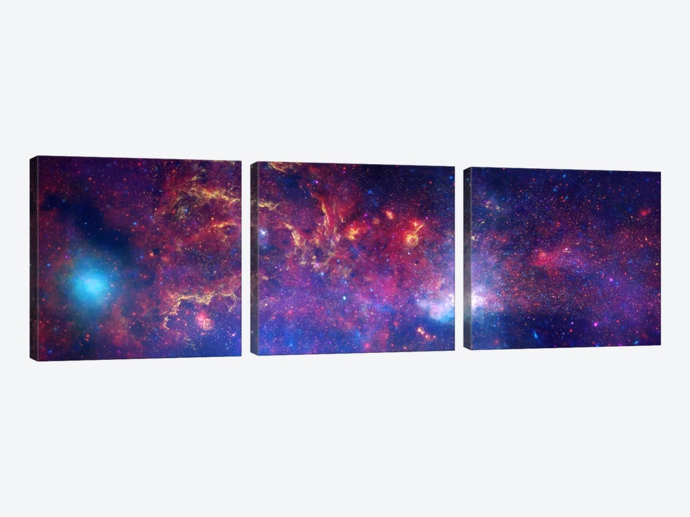 Center of the Milky Way Galaxy (Chandra/Hubble/Spitzer) 3-piece Canvas Wall Art
