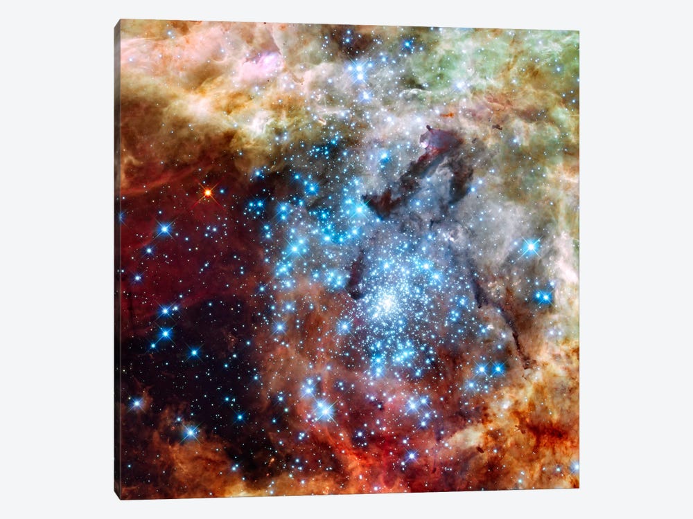 Star Cluster on Collision Course (Hubble Space Telescope) 1-piece Canvas Art Print