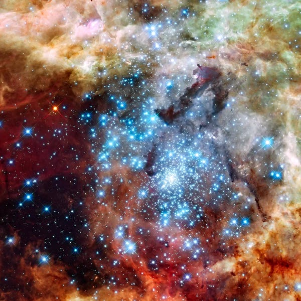 Large Photography - Canvas Prints: Star Cluster on Collision Course (Hubble Space Telescope) by NASA