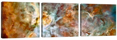 Carina Nebula (Hubble Space Telescope) Canvas Art Print - 3-Piece Panoramic Art