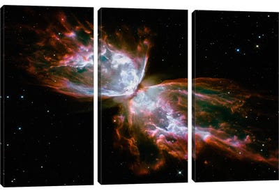 Butterfly Nebula (Hubble Space Telescope) Canvas Art Print - 3-Piece Astronomy & Space Art