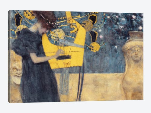 iCanvasART Musik I by Gustav Klimt Canvas Art Print 26 by 18-Inch