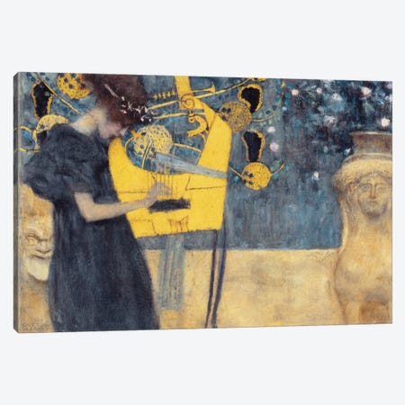 Musik I 1895 Canvas Print #1110} by Gustav Klimt Canvas Wall Art
