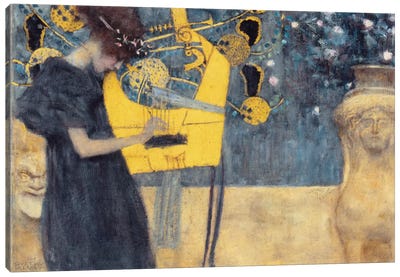 Musik I 1895 Canvas Art Print - Soft Yellow & Blue