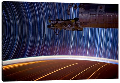 Long Exposure Star Photograph From Space Canvas Art Print