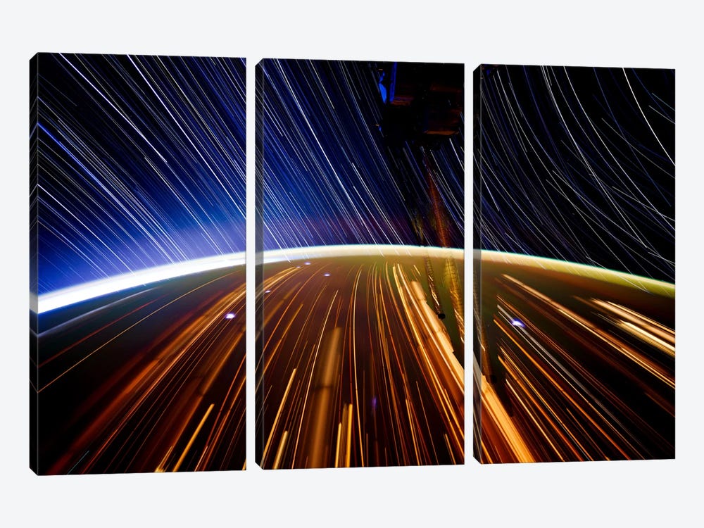 Long Exposure Star Photograph From Space II by Unknown Artist 3-piece Canvas Wall Art