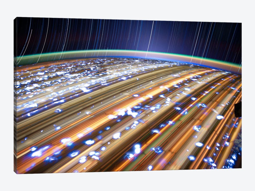 Long Exposure Star Photograph From Space III by Unknown Artist 1-piece Canvas Print