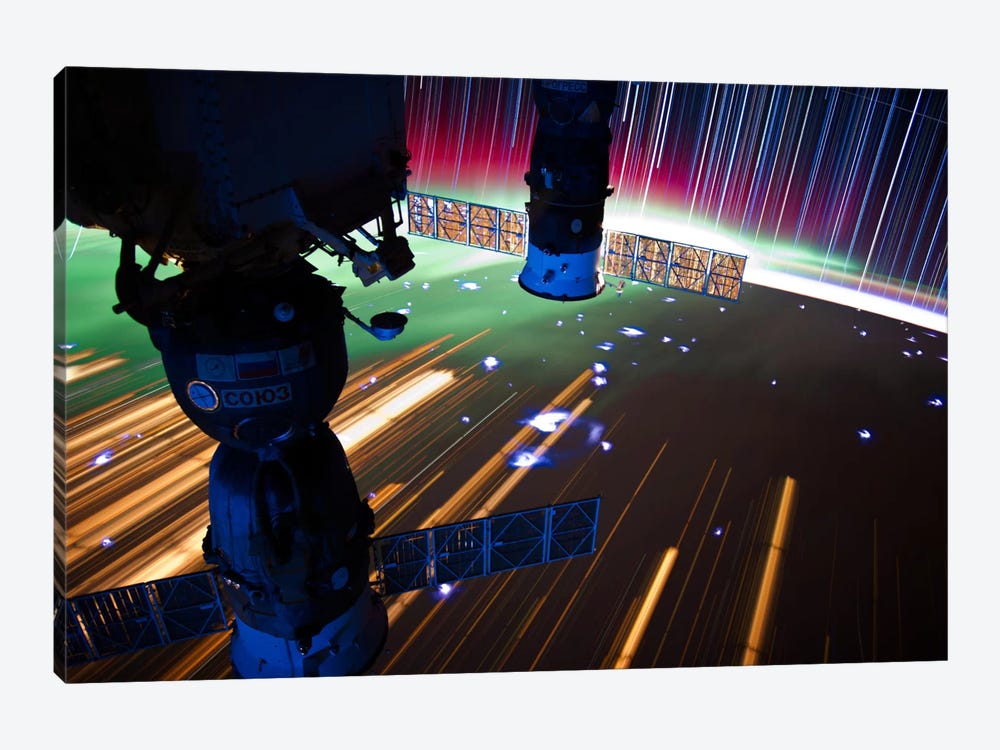 Long Exposure Star Photograph From Space VI 1-piece Canvas Art