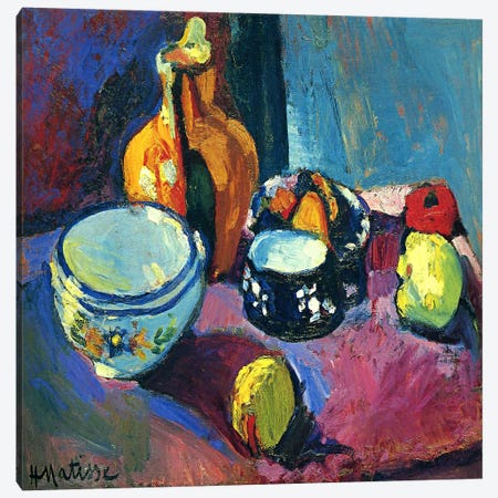 Dishes & Fruit Canvas Print #11128} by Henri Matisse Canvas Artwork