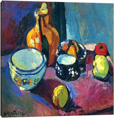 Dishes & Fruit Canvas Art Print - Henri Matisse