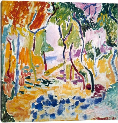 Landscape near Collioure (Study for Le Bonheur de Vivre), 1905 Canvas Art Print - Large Colorful Accents