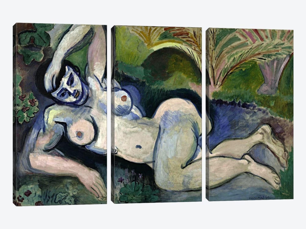 Blue Nude or Souvenir of Biskra (1906) by Henri Matisse 3-piece Canvas Wall Art