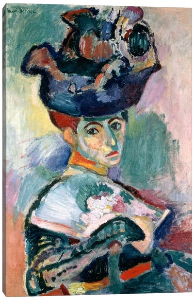 Woman in a Hat (1905) Canvas Art Print - Henri Matisse