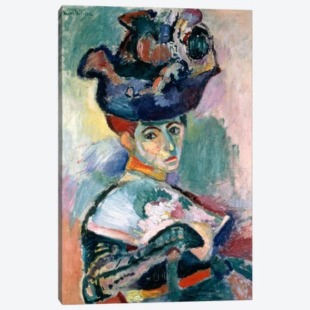 Woman in a Hat (1905) Canvas Print #11134} by Henri Matisse Canvas Wall Art