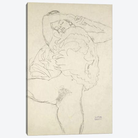 Reclining Semi-Nude With Spread Legs (Liegender Halbakt Mit Gespreizten Beinen) 1917-1918 Canvas Print #1116} by Gustav Klimt Art Print