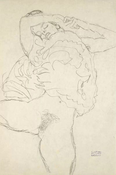 All Things Klimt: Reclining Semi-Nude With Spread Legs (Liegender Halbakt Mit Gespreizten Beinen) 1917-1918 by Gustav Klimt