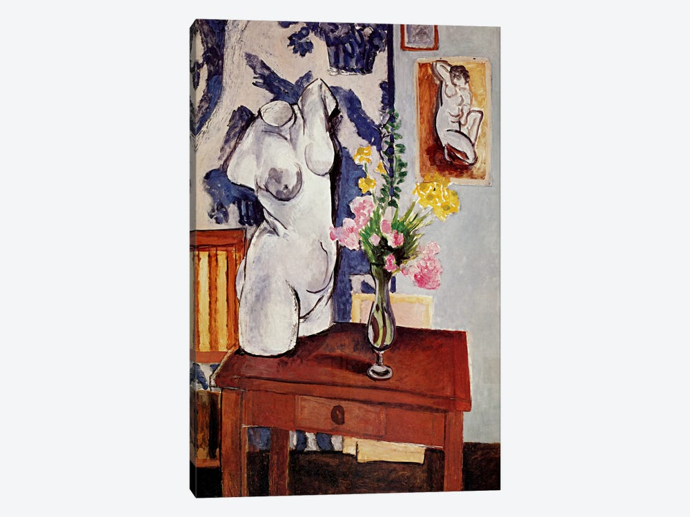 Plaster Torso and Bouquet of Flowers by Henri Matisse 1-piece Canvas Art