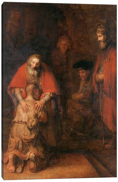 Return of the Prodigal Son c. 1668 Canvas Art Print - Religion & Spirituality Art