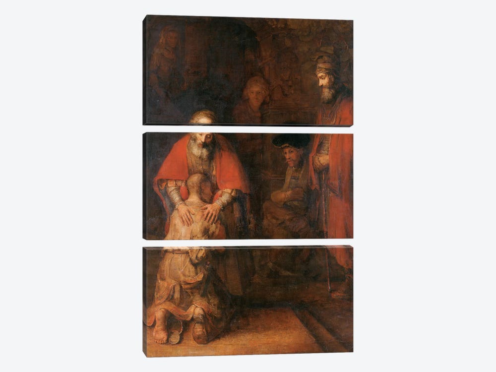 Return of the Prodigal Son c. 1668 by Rembrandt van Rijn 3-piece Art Print