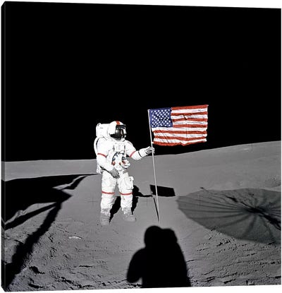 Apollo 14 Shepard Canvas Art Print - Flag Art