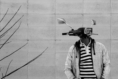 Moped Head by Unknown Artist canvas print