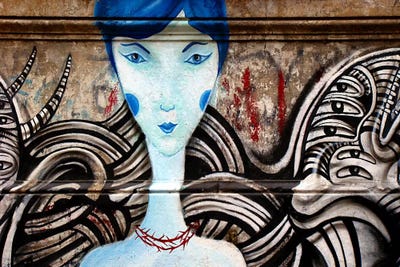 Lady Blue by Unknown Artist canvas print