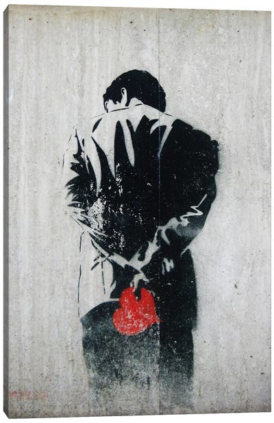 Holding Back Canvas Art Print - Similar to Banksy