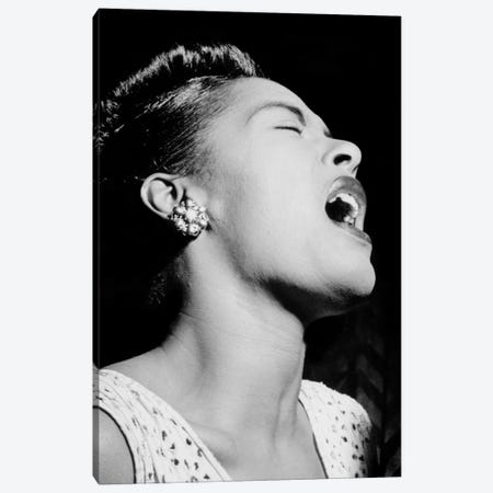 Portrait of Billie Holiday, Downbeat, New York, N.Y., ca. Feb. 1947 Canvas Print #11214} by William P Gottlieb Canvas Art Print