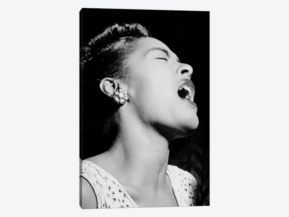 Portrait of Billie Holiday, Downbeat, New York, N.Y., ca. Feb. 1947 by William P Gottlieb 1-piece Canvas Wall Art
