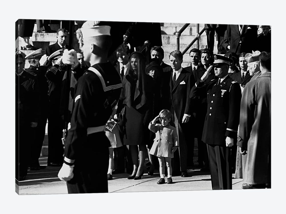 John F. Kennedy Jr. salutes his father's coffin along with the honor guard, 1963 by Unknown Artist 1-piece Canvas Print