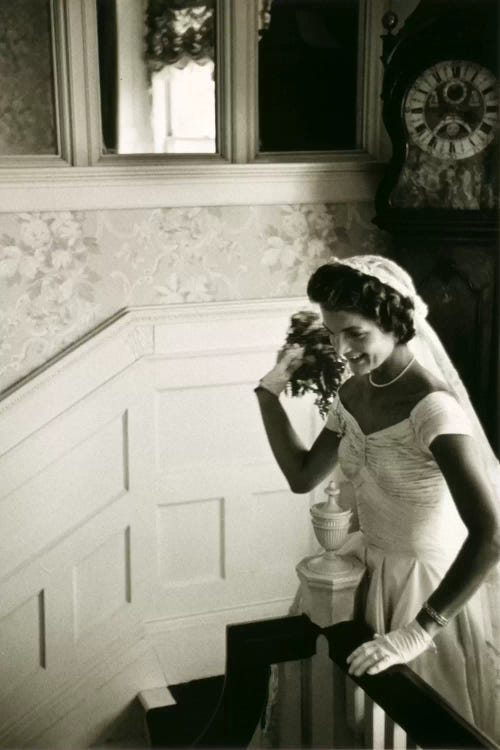 Wedding dress of Jacqueline Bouvier (Kennedy) by Unknown Artist wall art