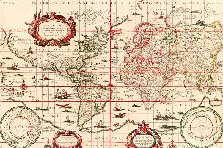 Antique World Map (Blaeu, Willem Janszoon, 1606)