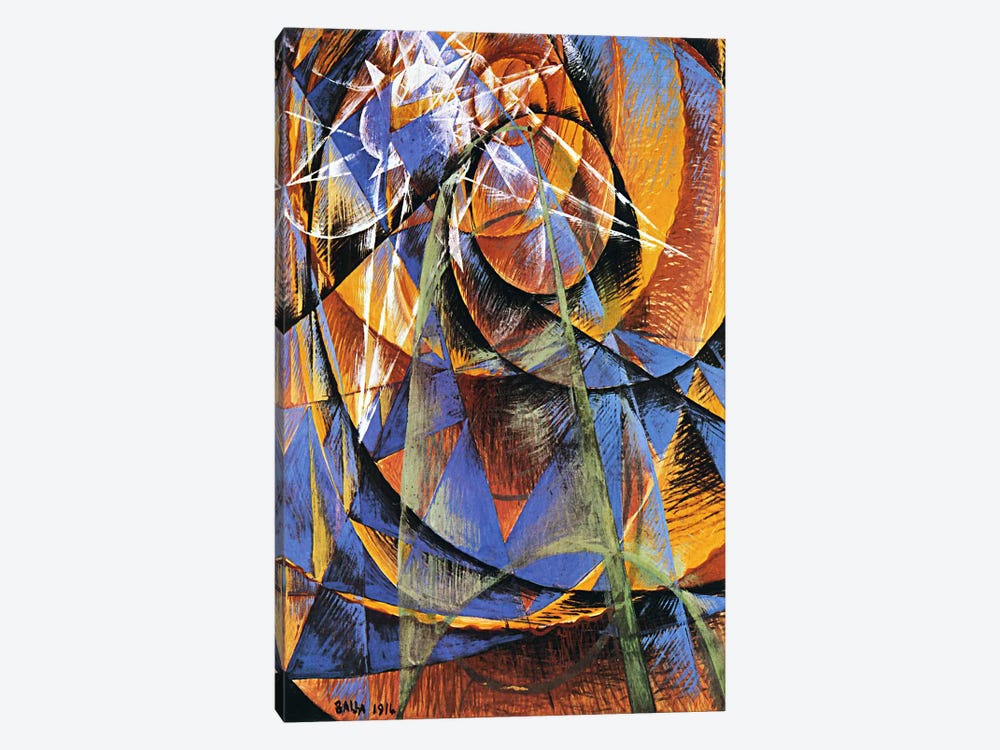 Planet Mercury passing in front of the Sun by Giacomo Balla 1-piece Canvas Art Print