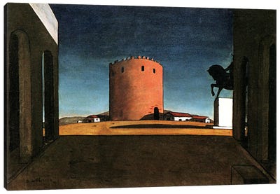 The Red Tower Canvas Art Print - Surrealism Art