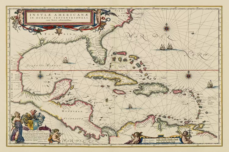 West Indies, Central America, 1635 by Unknown Artist canvas print