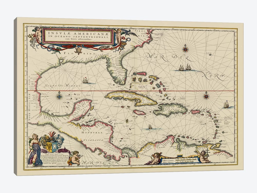 West Indies, Central America, 1635 by Unknown Artist 1-piece Canvas Art