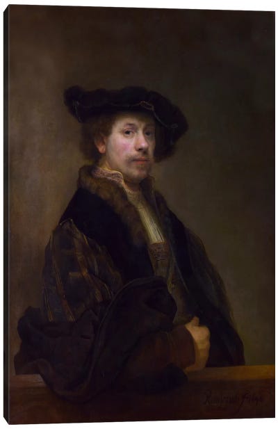 Self Portrait at the Age of 34 1640 Canvas Art Print - Rembrandt van Rijn