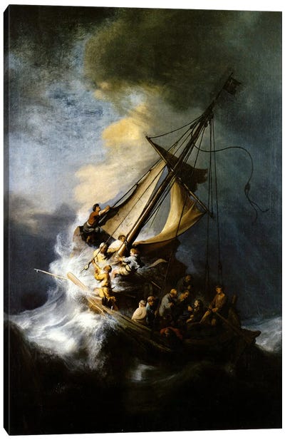 The Storm on the Sea of Galilee Canvas Art Print - Dutch Golden Age Art