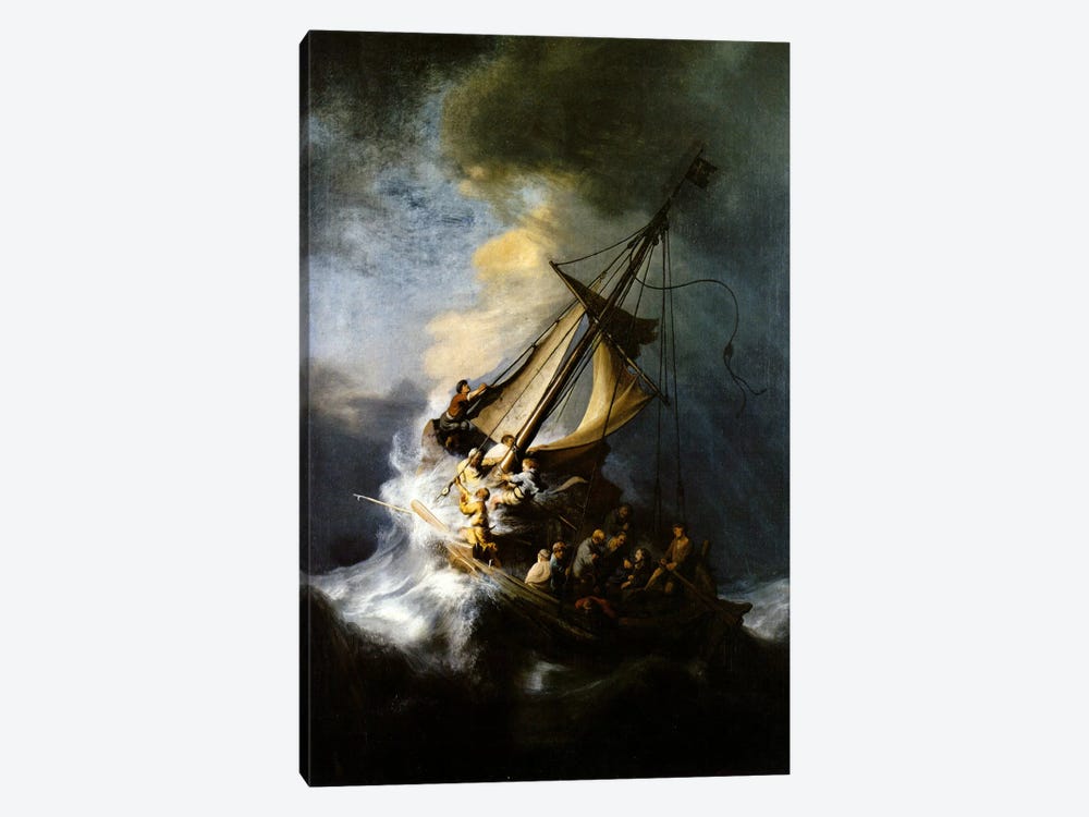 The Storm on the Sea of Galilee by Rembrandt van Rijn 1-piece Canvas Wall Art