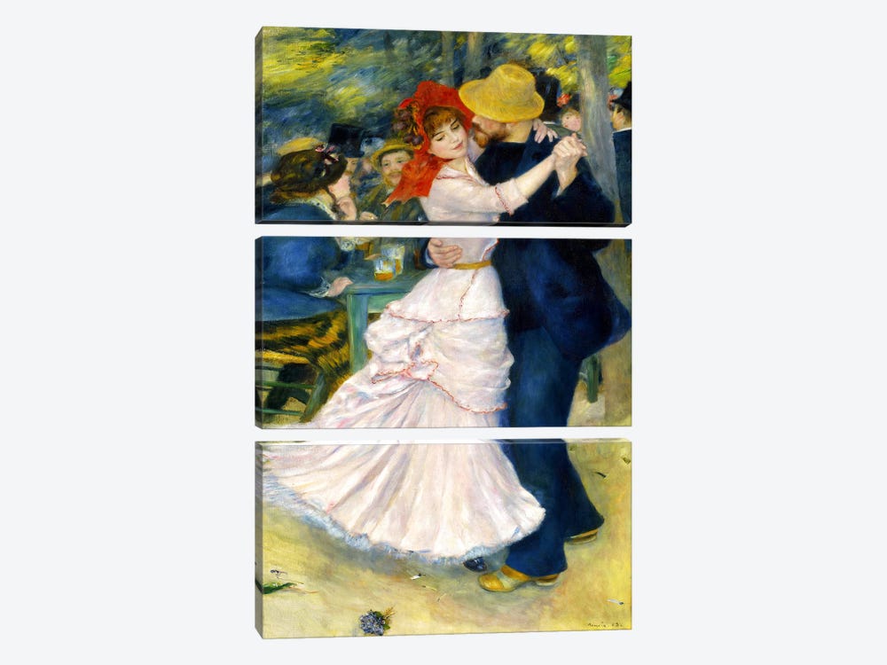 Dance at Bougival by Pierre-Auguste Renoir 3-piece Art Print