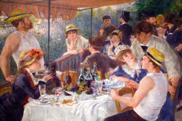 Abstract: The Luncheon of the Boating Party 1881 by Pierre-Auguste Renoir